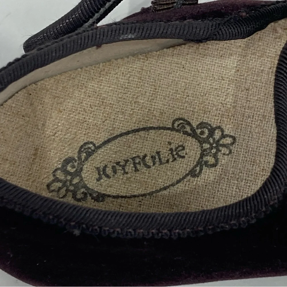 Joyfolie Mary Janes Buckle closure Black velvet Bee brass Flocking 13
